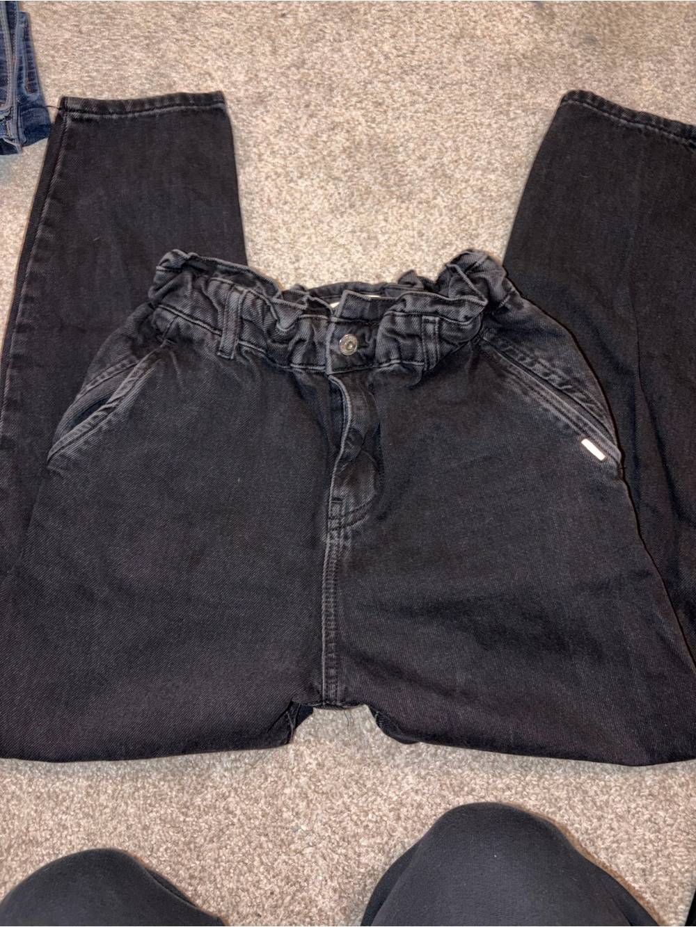 Zara Paperbag Waist Denim Jogger / Mom Jean